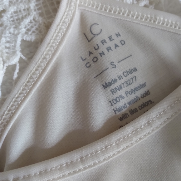 LC Lauren Conrad Ivory Racerback Crochet Dress - Picture 6 of 8